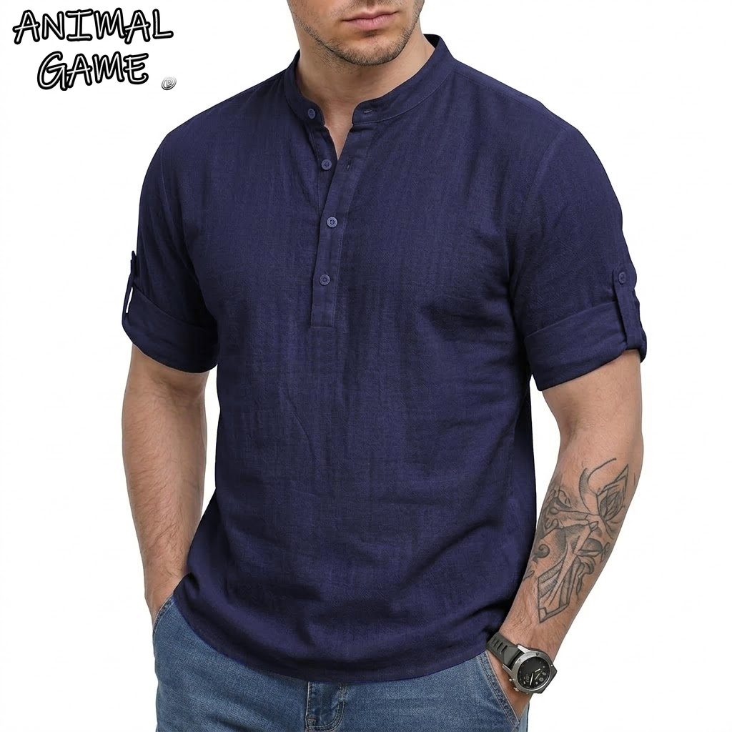 Linum Home Textiles - Nova Camisa de Linho Masculina de