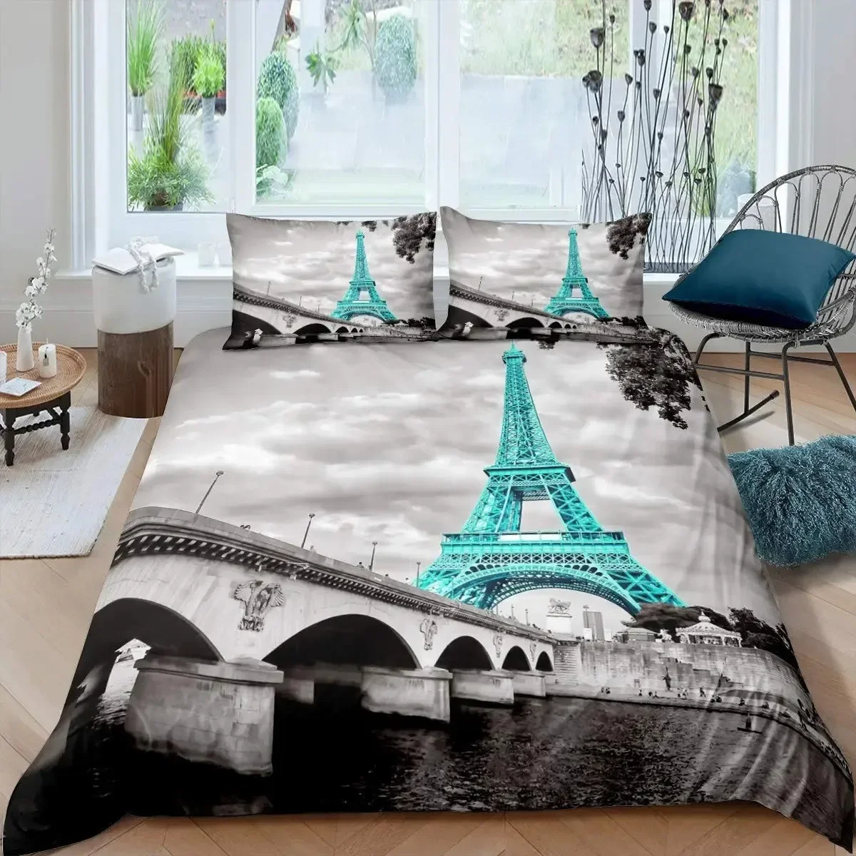 Home Textiles Paris - Torre eiffel paris tema confortável edredão