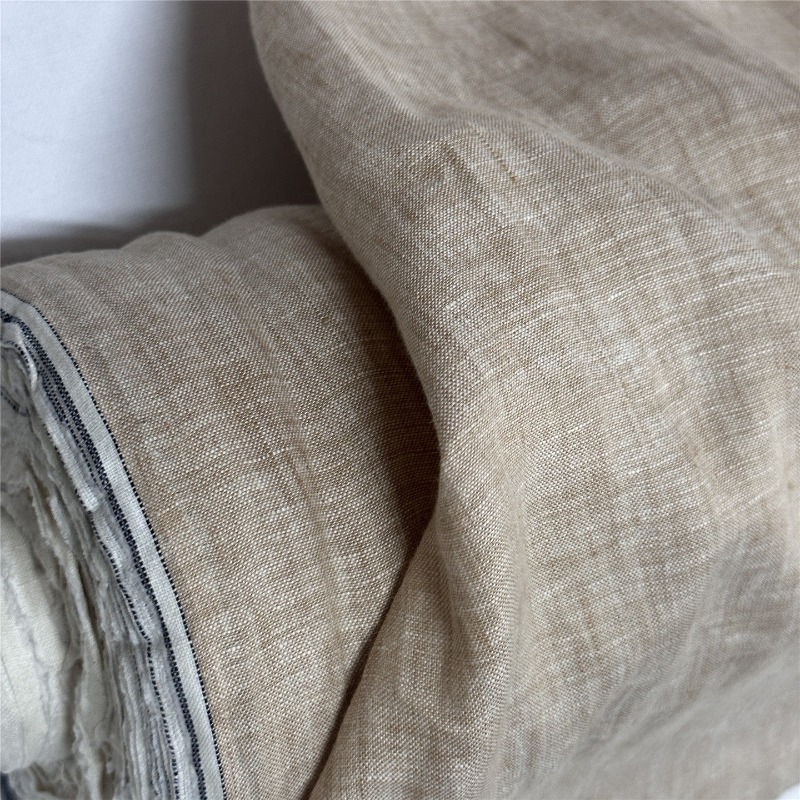 Linum Home Textiles - Tecido de Linho Puro Marrom Claro