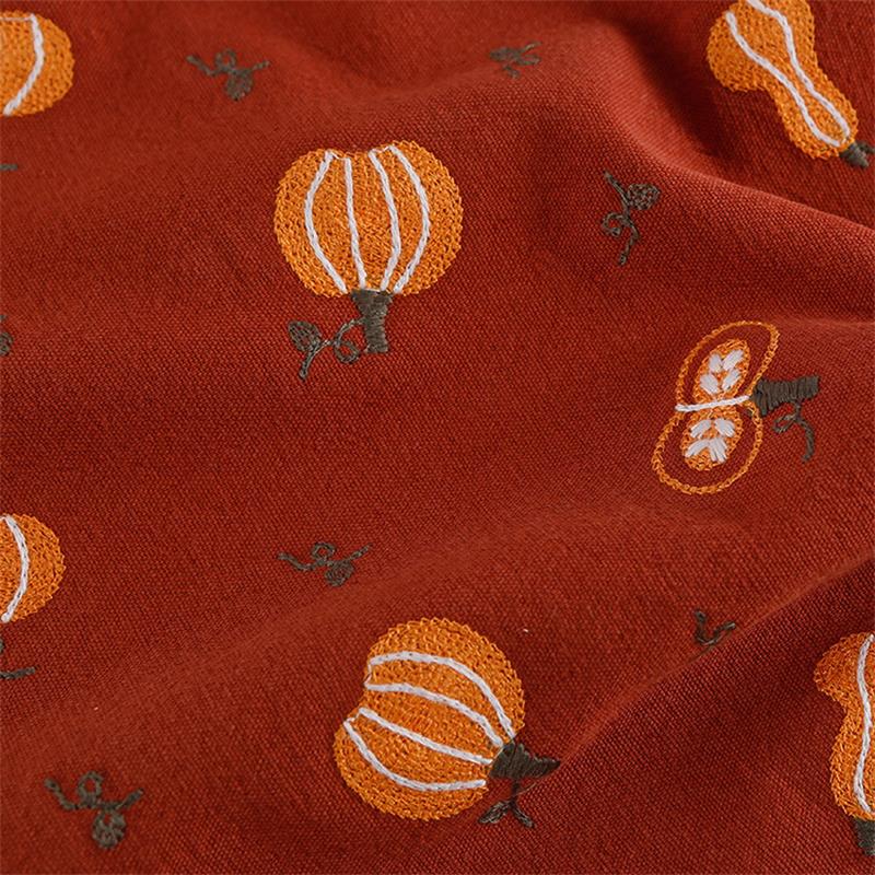 Linum Home Textiles - Tecido De Algodão Bordado Abóbora, Saco