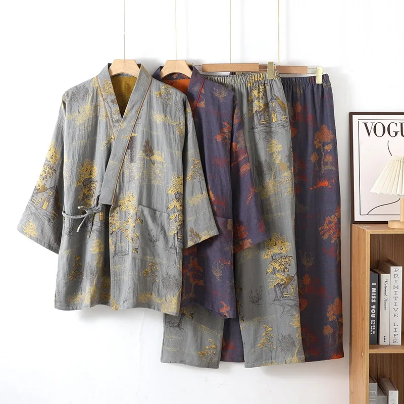 Linum Home Textiles - Roupões masculinos estilo quimono para primavera