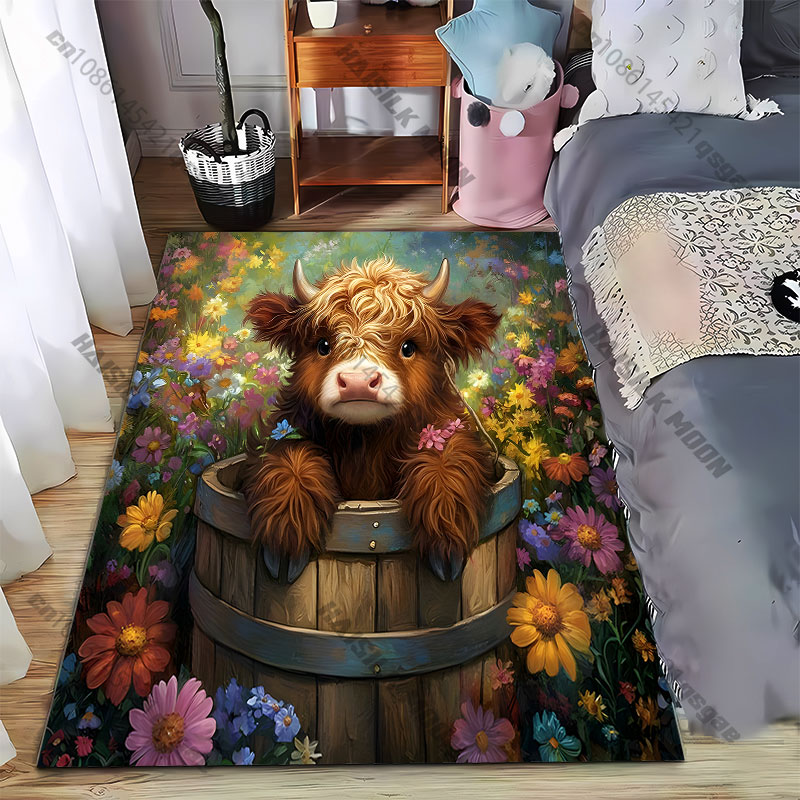 Highland Home Textiles - Tapete Highland com estampa de flores