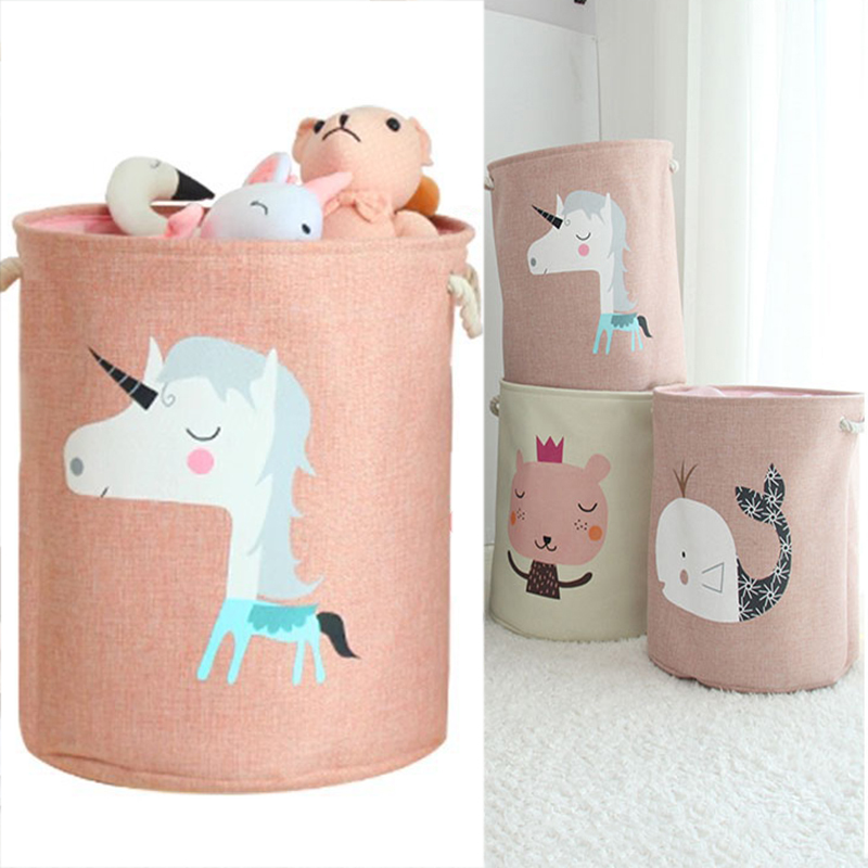 Linum Home Textiles - Casa grande cesta de lavanderia dobrável