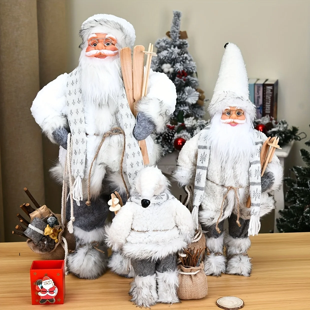 Papai Noel azul e branco, pres - Home Textiles And Furnishing avaliação e preço
