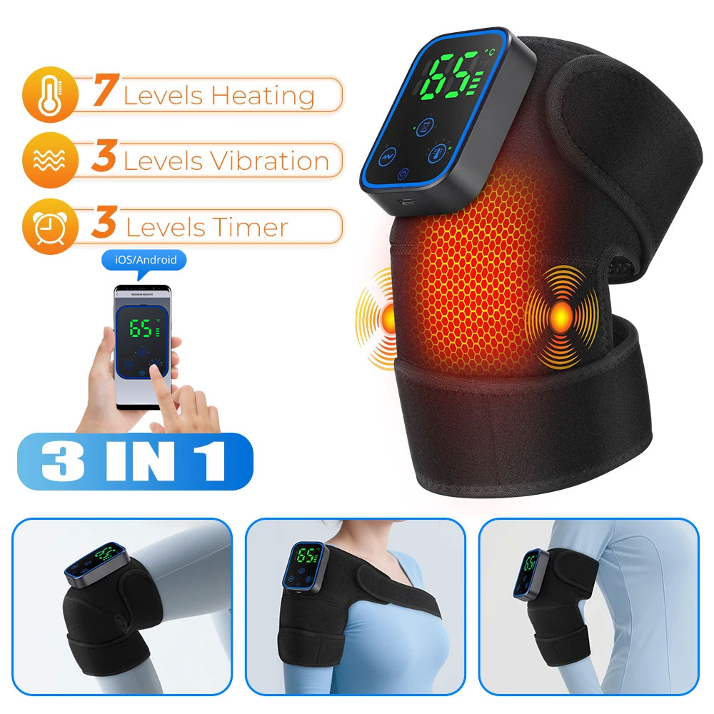 3-em-1 joelho massageador app  - Heated Pad Electric avaliação e preço