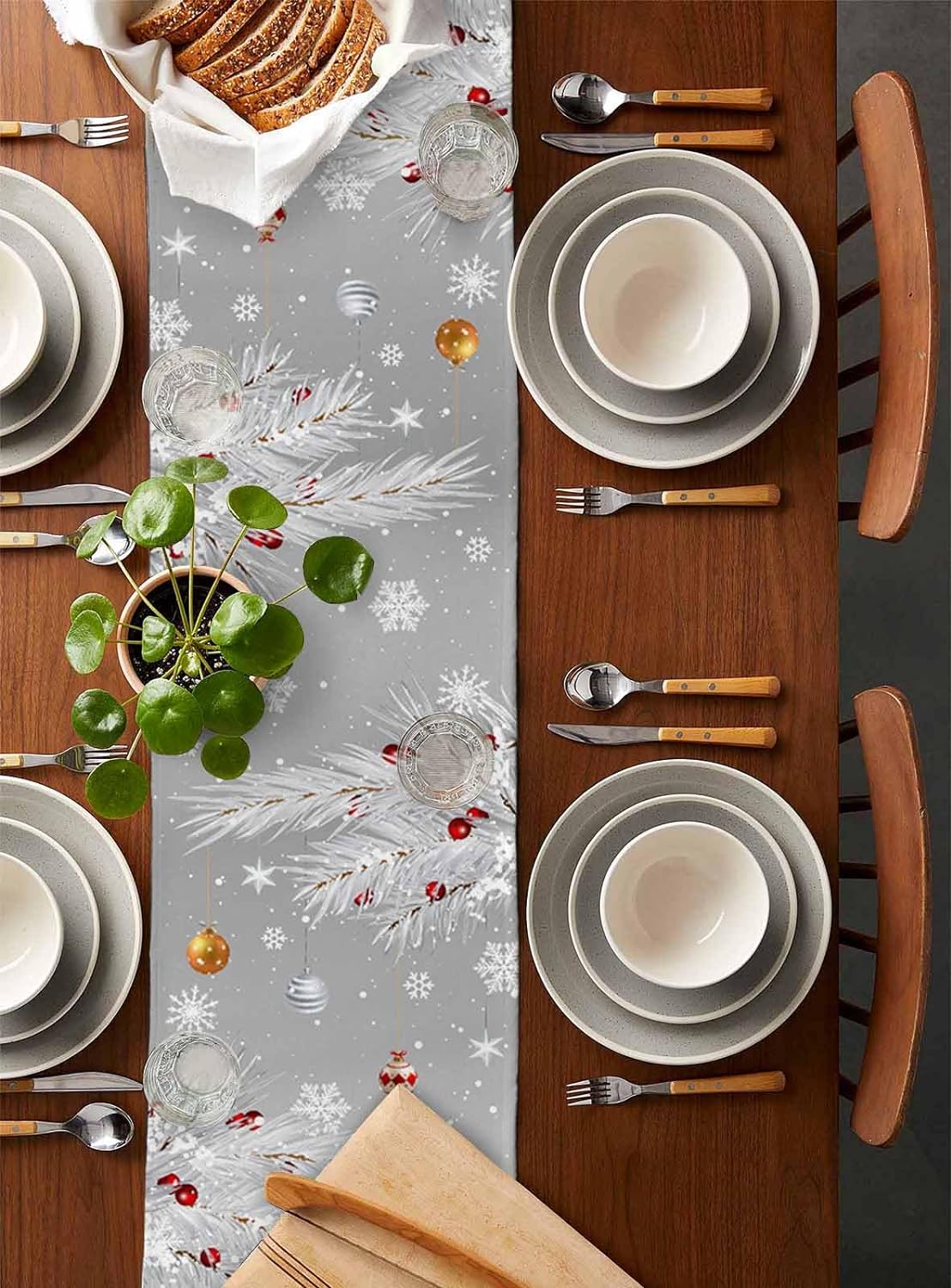 Natal cinza gnomos corredores  - Linum Home Textiles avaliação e preço