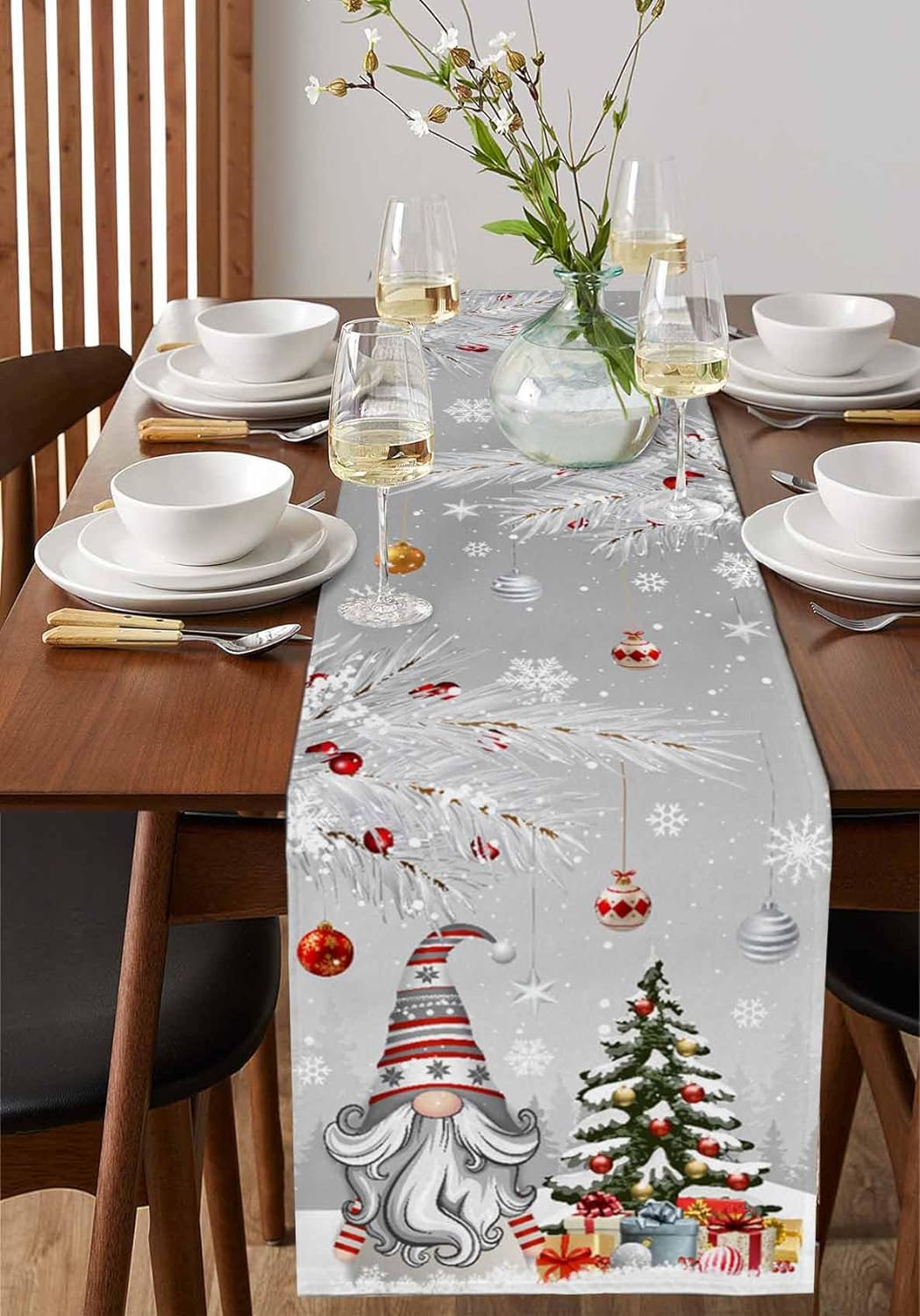 Natal cinza gnomos corredores  - Linum Home Textiles avaliação e preço